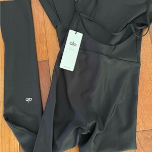 ALO Yoga Black Performance Leggings Onesie High-Waist